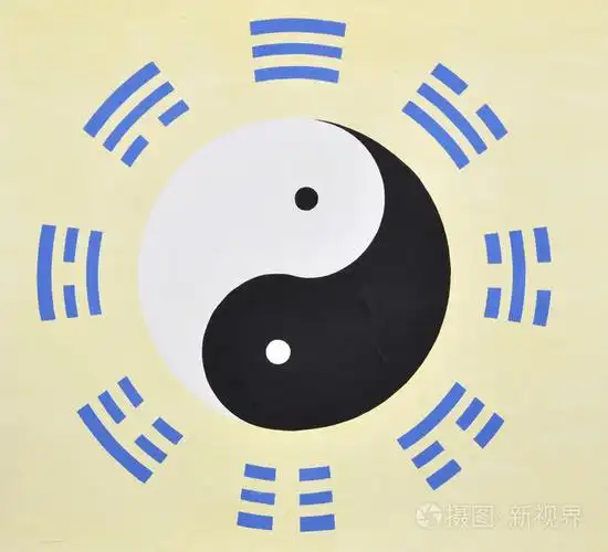 墙上的一座道教庙宇的神秘中国太极图片