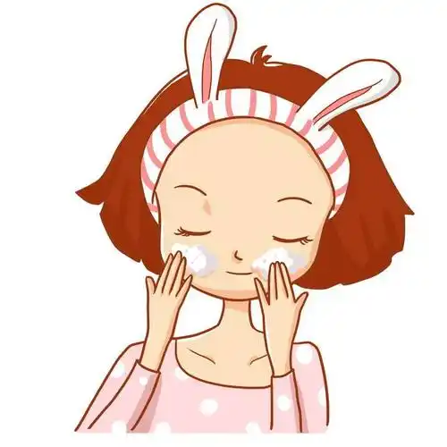 可爱卡通女孩护肤按摩脸部7548510免抠图片素材