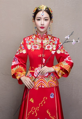 【中式华服】富贵牡丹花秀禾服 雍容大气修身显瘦