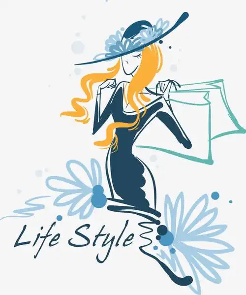 卡通手绘时尚女郎