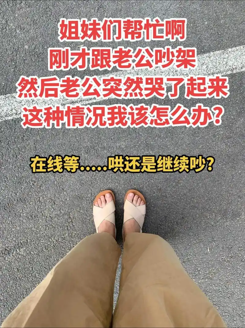 姐妹们帮忙啊然后老公突然哭了起来在线等哄还是继续吵刚才跟老公吵架