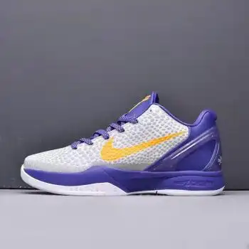 6代学生黑曼巴青蜂侠迷彩耐磨防滑缓震实战运动篮球鞋 科比6_湖人配色