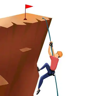 人物攀登山顶png素材攀登者励志