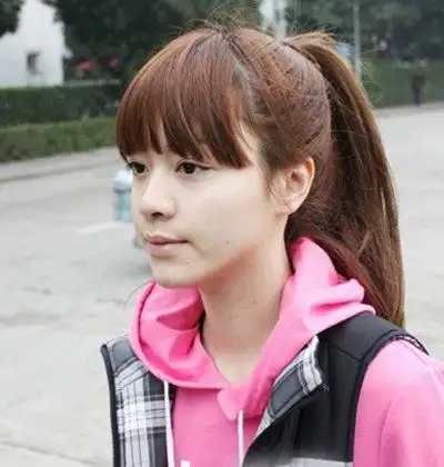 扎马尾的刘海发型图片马尾刘海发型4