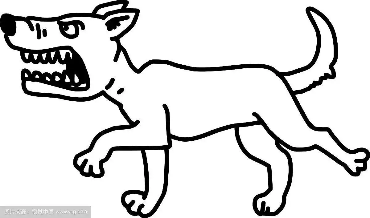 吠犬素描手绘