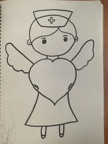 罗岭中心幼儿园之亲子绘画《白衣天使》