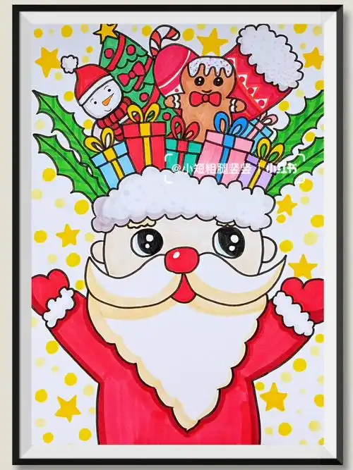 马克笔儿童创意画圣诞主题画