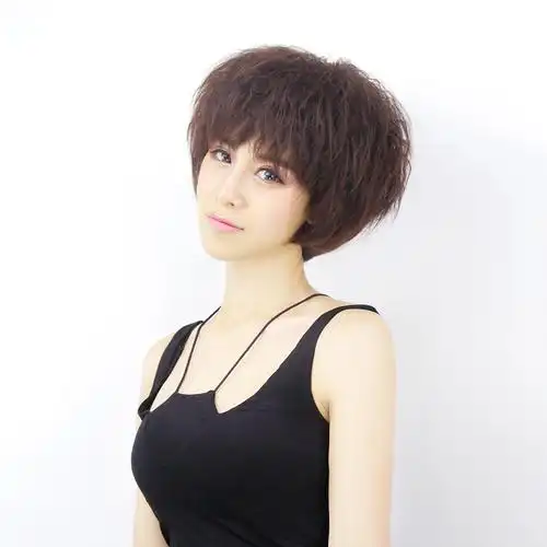 假发女短卷发空气刘海bobo波波头自然逼真蓬松玉米烫整顶直发套