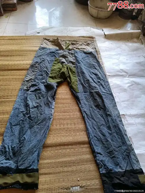 怀旧民国老手工补丁拼接免档裤