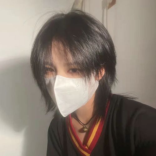 鲻鱼头假fa男短fa日系帅气女狼尾头逼真自然学生男士