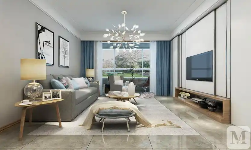 简欧客厅背景墙装修效果图