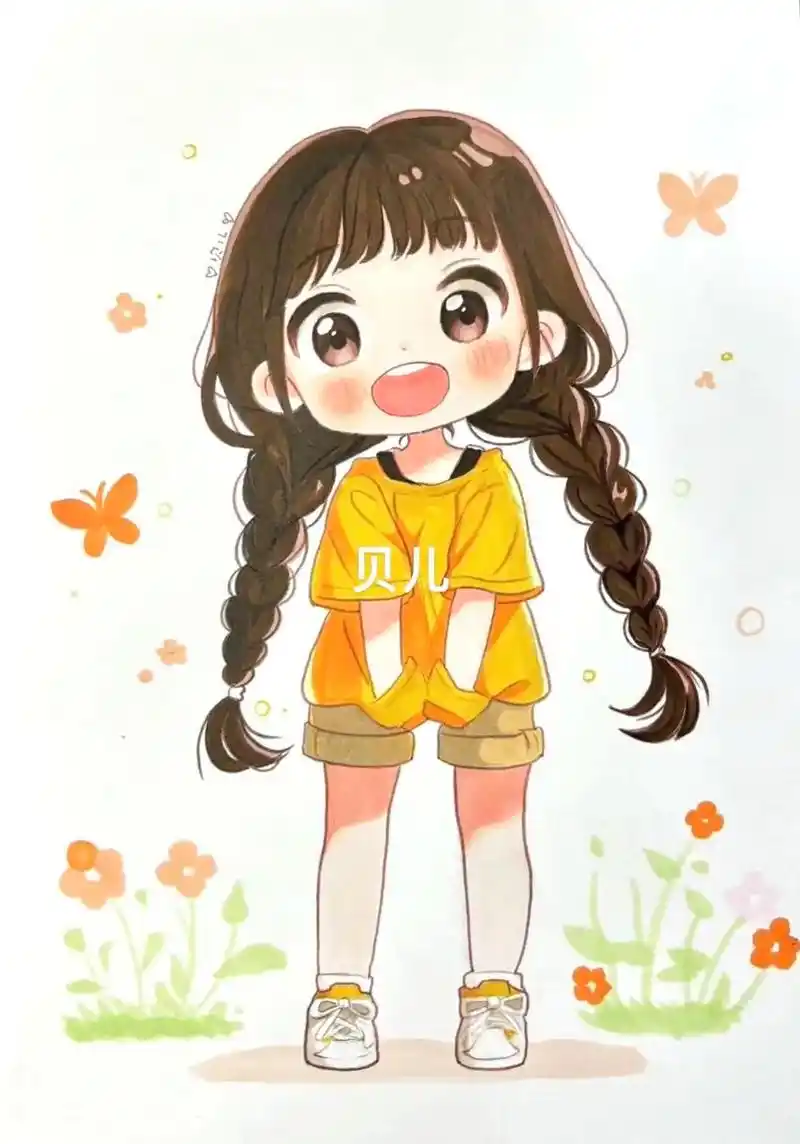 马克笔动漫.马克笔动漫:女孩夏天的味道 #q版人物 #动漫 - 抖音