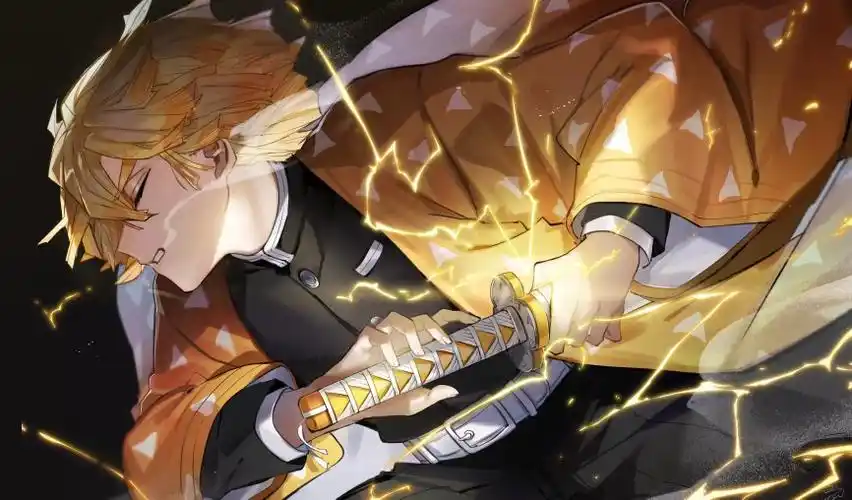 鬼灭之刃# 我妻善逸 雷之呼吸 壹之型 霹雳一闪 画师:八三