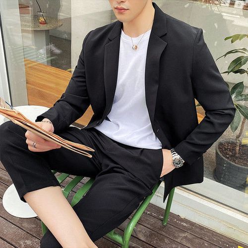 babiboy高品质休闲西装男套装轻熟风春秋韩版潮流痞帅气小西服感宽松