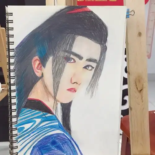 肖战手绘彩铅|纯艺术|绘画|iredchen - 临摹作品 - 站酷 (zcool)