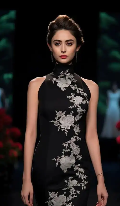 ai旗袍惊艳:中外模特秀