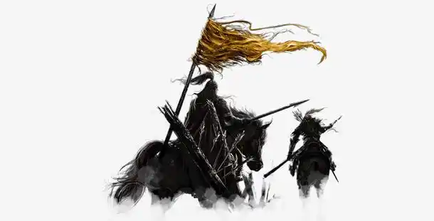 古代将士征战水墨画