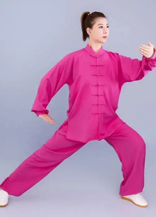 太极服女棉麻春秋太极拳服装中老年练功武术表演太极服