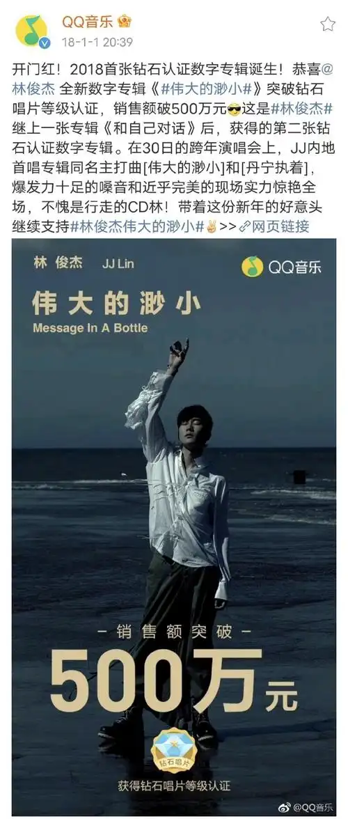 2017年12月28日22:00,@林俊杰第13张创作专辑《伟大的渺小》正式上线