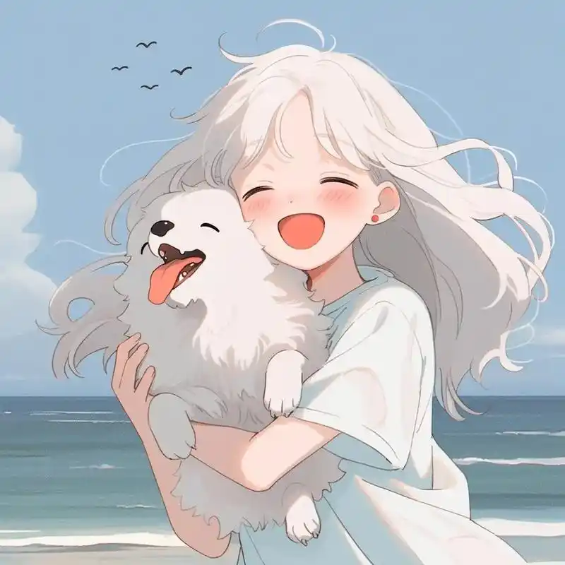 可爱头像丨治愈系海边头像.可以永远陪着我吗,狗狗 #优质头像 - 抖音