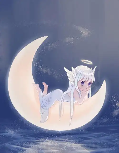 耳翼天使角色插画q版