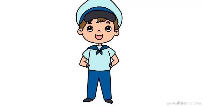 水手服儿童画怎么画水手服简笔画图片大全