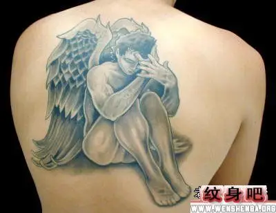 后背天使纹身图案