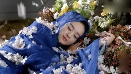 《花千骨》小骨在绝情殿外睡了一夜,身上都是花瓣!