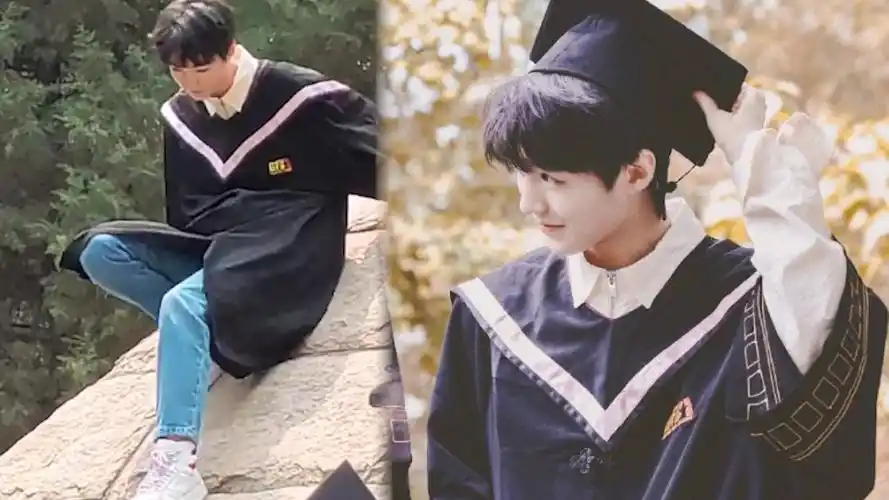 王俊凯拍大学毕业照,从北电金字塔坐着滑下来,被调侃"铁屁股"