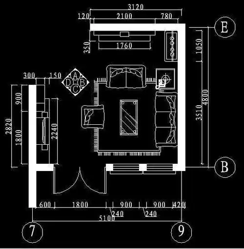 室内设计客厅平面图的绘制