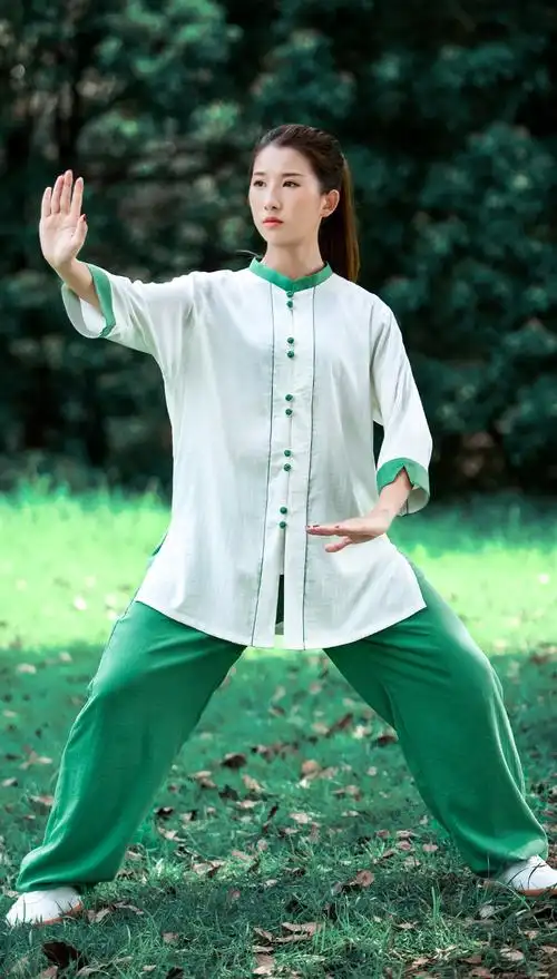 太极服夏季七分袖试穿都自留七分袖太服女夏季薄款棉麻太拳练功服装羽