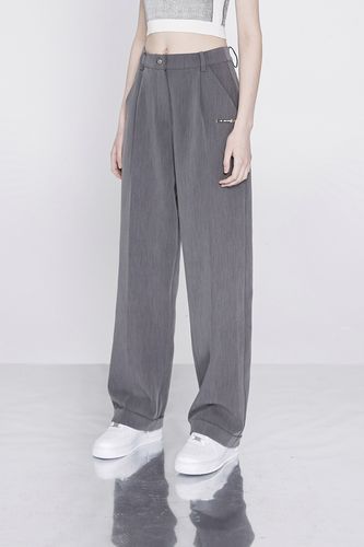 优搜网 女装/女士精品 裤子 休闲裤 >> anyquestion/灰色高腰收腰线