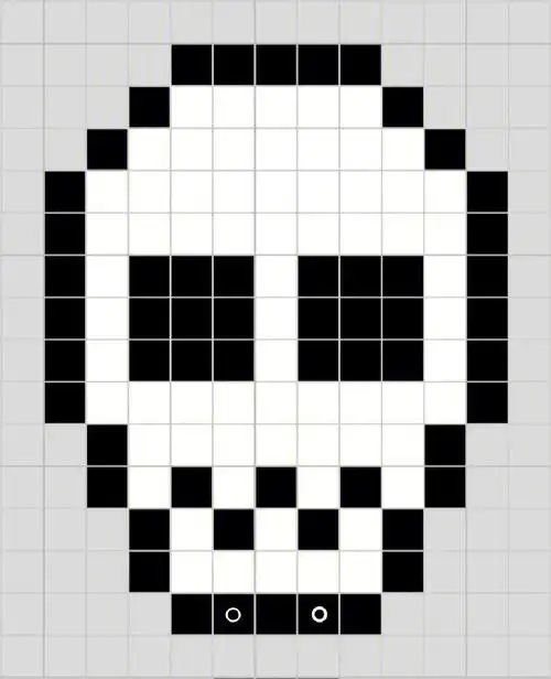 拼豆图纸分享可以动的小骷髅人