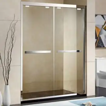卫生间隔断门推拉门定制一字型淋浴房304不锈钢框架多种规格整体浴室