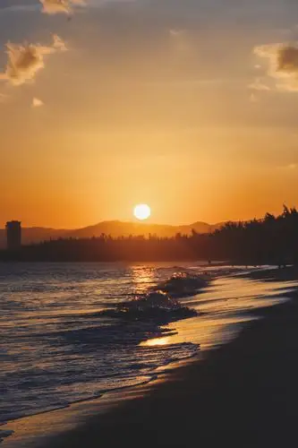 海边落日