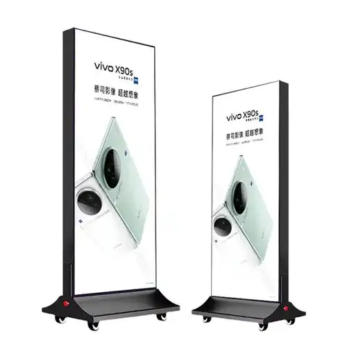 立式移动uv卡布软膜led发光双面灯箱户外防雨落地手机餐饮广告牌