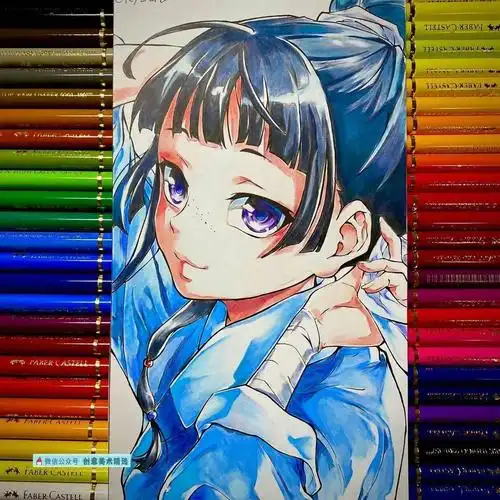 掌握好技巧,彩铅也可以画出漂亮的动漫人物!