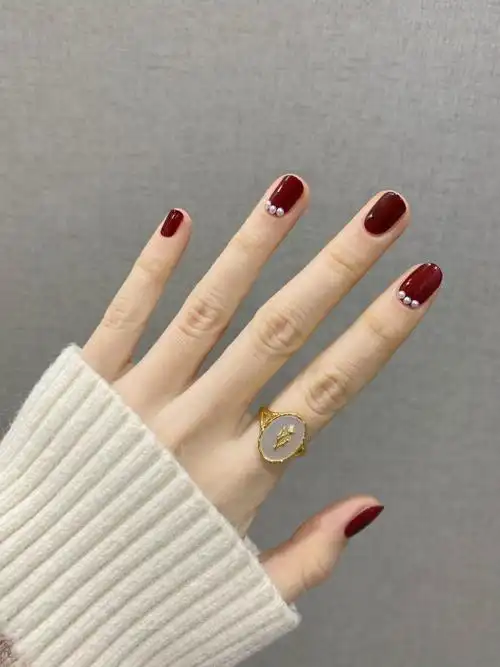 指甲图片2020新款猫眼红色