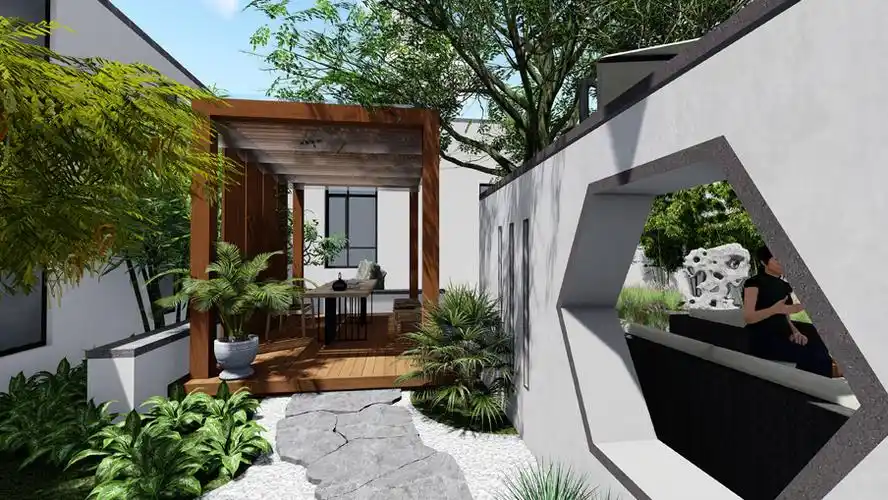 首页 产品中心 庭院设计 宋庄画家村私人会所庭院拆除原场地内的路面