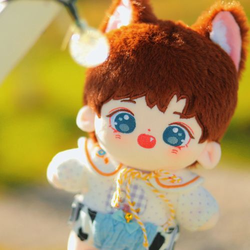 20cm棉花娃娃tfboys王俊凯同款胖胖体公仔男兽耳裸娃周边现货礼物