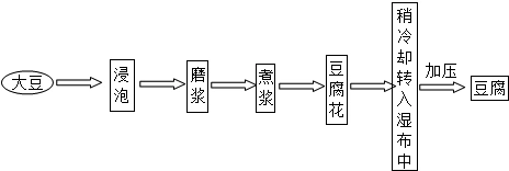 (资料) 下表是豆腐中主要成分的平均质量分数: 成分 水 蛋白质
