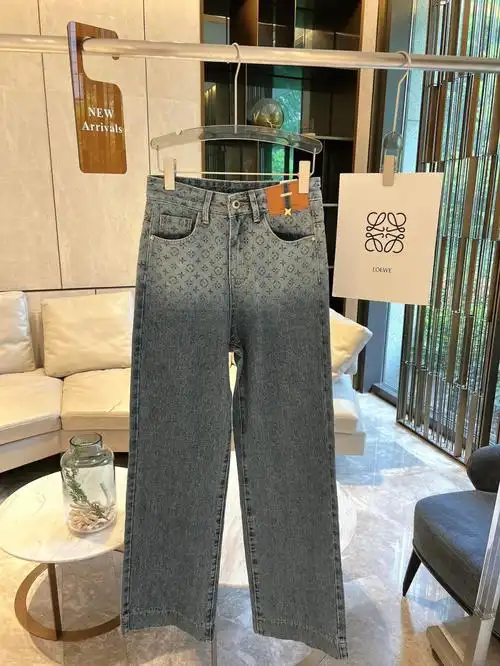 lv印花牛仔长裤