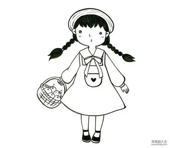 小女孩简笔画简单又漂亮 小女孩简笔画简单又漂亮颜色