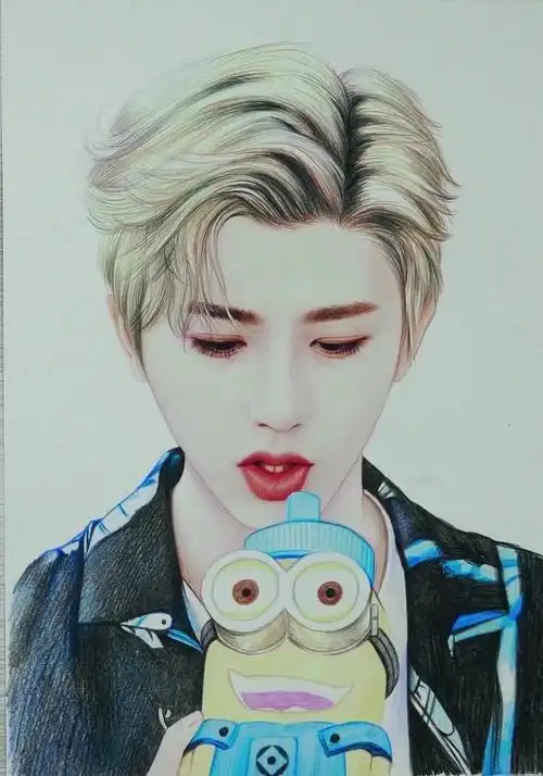 手绘彩铅画鸡你太美蔡徐坤!_哔哩哔哩 (゜-゜)つロ 干杯~-bilibili