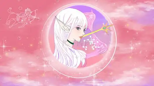 卡通手绘十二星座美女头像之射手座插画