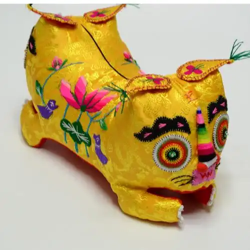 老虎枕宝宝枕头婴儿小老虎虎头枕头纯手工新生儿布老虎