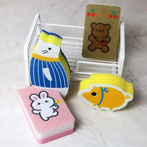 刷锅卡通不沾清洁双面猫咪卡通猫可爱神器厨房海绵擦