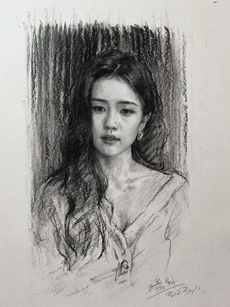 白鹿my #白鹿 #素描 #画画 #人物肖像 # - 抖音