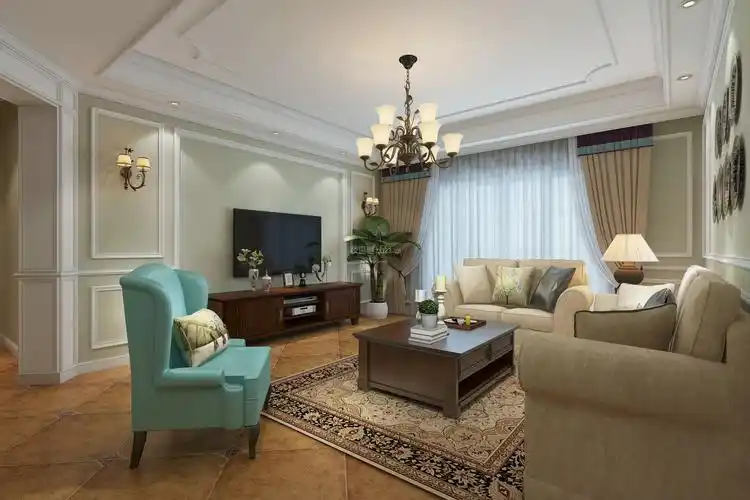 中铁山水时光125平方米三居简美风格装修效果图