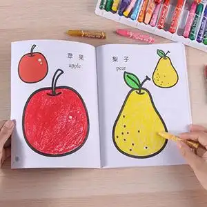 儿童画画书涂色本幼儿园图画填色书2-3-6岁宝宝涂鸦绘画册描画本